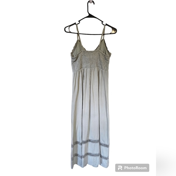 Sim Sam‎ Maxi Dress V Neck Spaghetti Strap Green Womens Size Medium - Picture 4 of 4